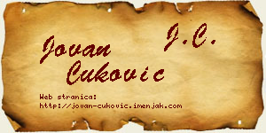 Jovan Ćuković vizit kartica